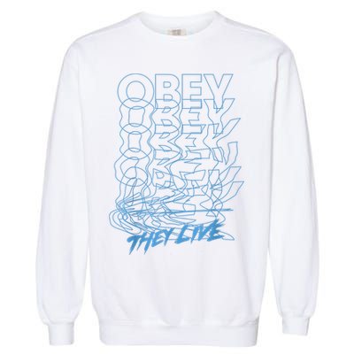 They Live Obey Outline Stack Garment-Dyed Sweatshirt