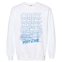 They Live Obey Outline Stack Garment-Dyed Sweatshirt