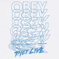 They Live Obey Outline Stack Garment-Dyed Sweatshirt