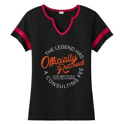 The Legend Officially Retired Ladies Halftime Notch Neck Tee