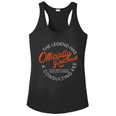 The Legend Officially Retired Ladies PosiCharge Competitor Racerback Tank