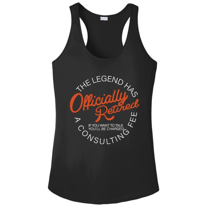 The Legend Officially Retired Ladies PosiCharge Competitor Racerback Tank