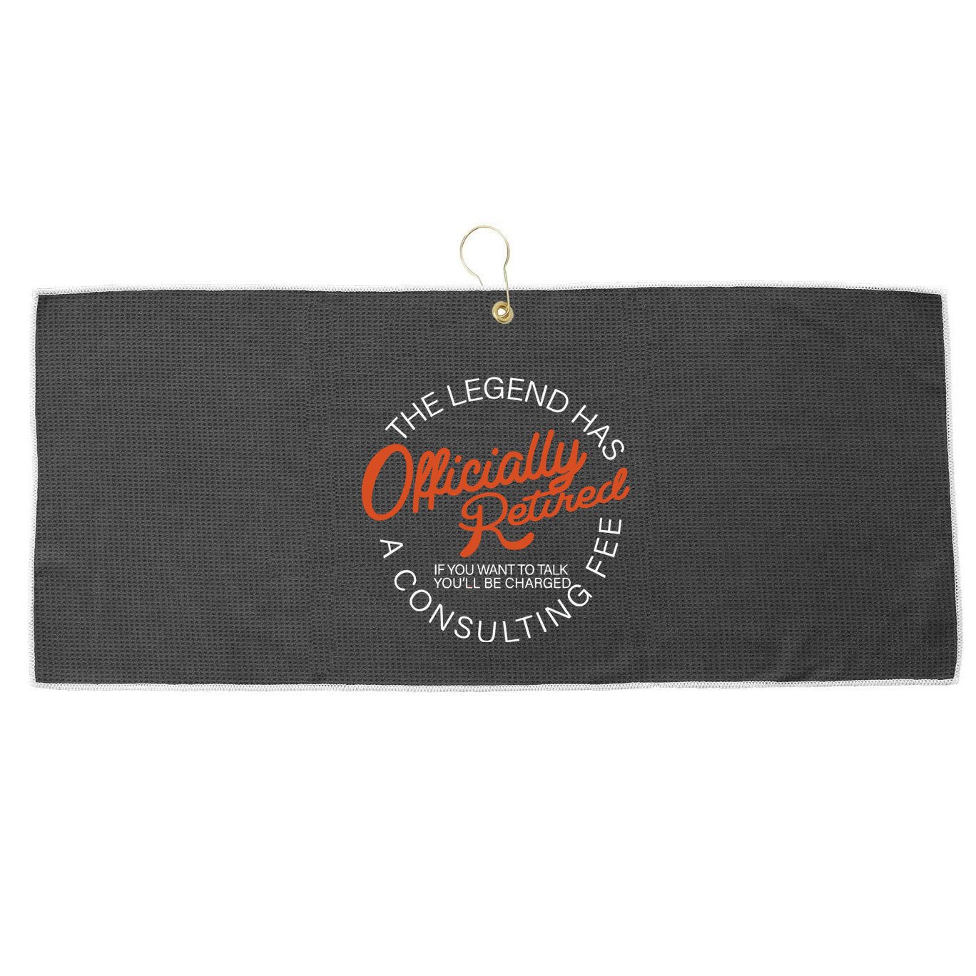 The Legend Officially Retired Large Microfiber Waffle Golf Towel