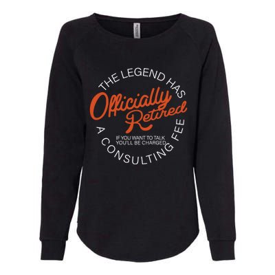 The Legend Officially Retired Womens California Wash Sweatshirt