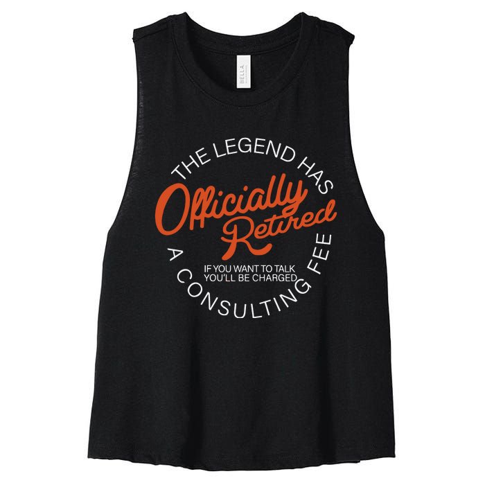 The Legend Officially Retired Women's Racerback Cropped Tank