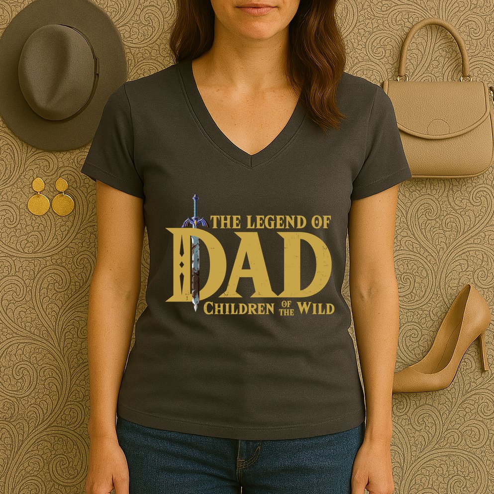 The Legend Of Dad Children Of The Wild Women's V-Neck T-Shirt