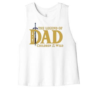 The Legend Of Dad Children Of The Wild Women's Racerback Cropped Tank