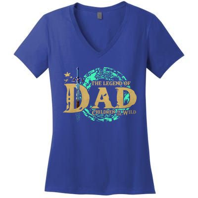 The Legend Of Dad Children Of The Wild Women's V-Neck T-Shirt