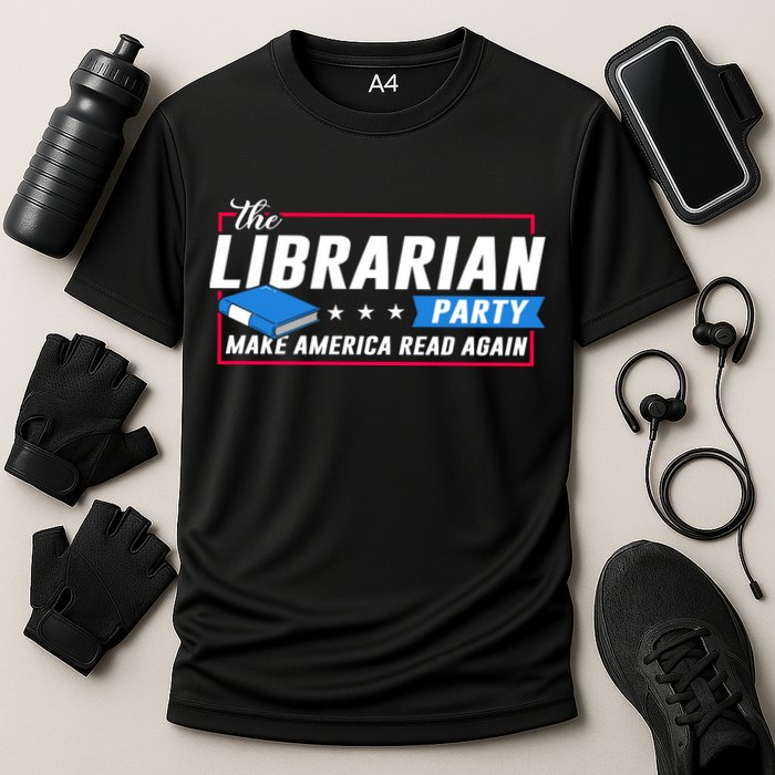 The Librarian Party: Make America Read Again Cooling Performance Crew T-Shirt