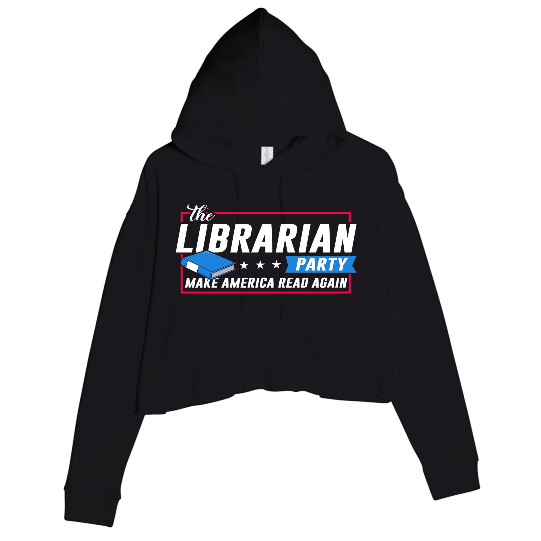 The Librarian Party: Make America Read Again Crop Fleece Hoodie