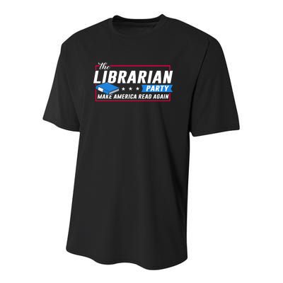 The Librarian Party: Make America Read Again Youth Performance Sprint T-Shirt