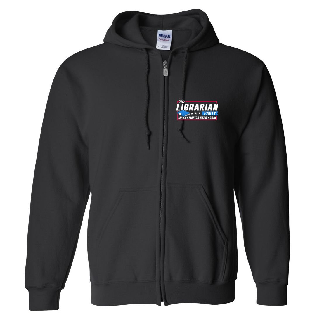 The Librarian Party: Make America Read Again Full Zip Hoodie