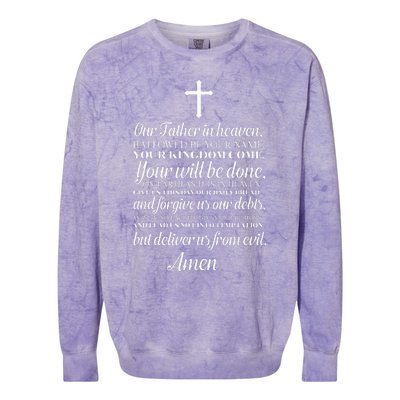 The Lords Prayer Our Father Cross Prayer God Christian Colorblast Crewneck Sweatshirt