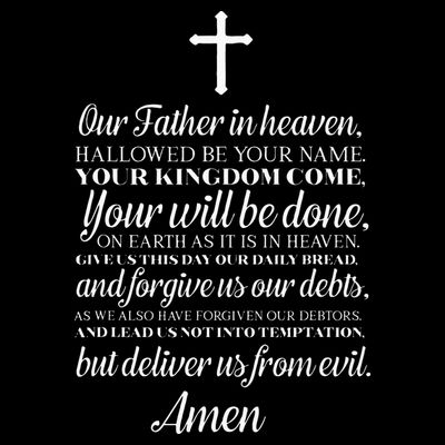 The Lords Prayer Our Father Cross Prayer God Christian T-Shirt
