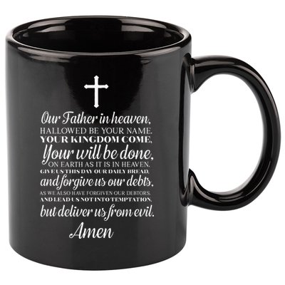 The Lords Prayer Our Father Cross Prayer God Christian 11oz C Handle Ceramic Mug