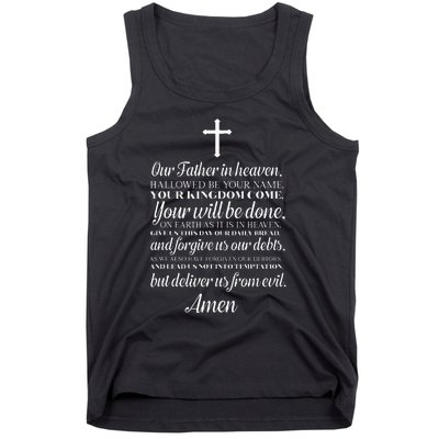 The Lords Prayer Our Father Cross Prayer God Christian Tank Top