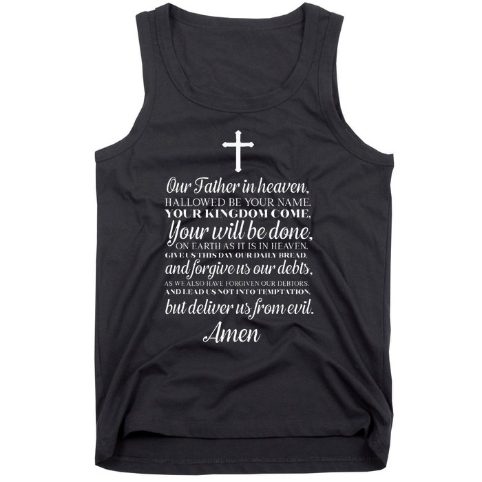 The Lords Prayer Our Father Cross Prayer God Christian Tank Top