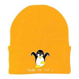 Tux Linux Penguin Sudo Rm Rf Programmer Developer Hacker Knit Cap Winter Beanie