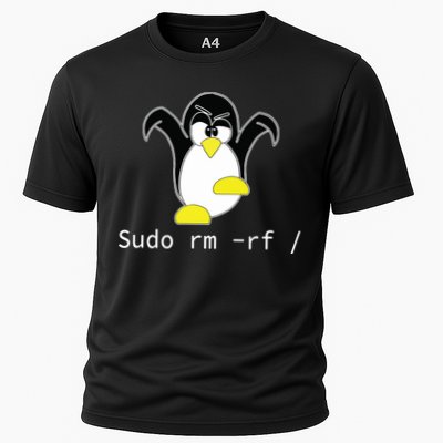 Tux Linux Penguin Sudo Rm Rf Programmer Developer Hacker Cooling Performance Crew T-Shirt