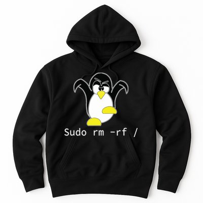 Tux Linux Penguin Sudo Rm Rf Programmer Developer Hacker Hoodie