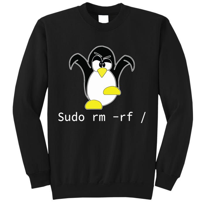 Tux Linux Penguin Sudo Rm Rf Programmer Developer Hacker Sweatshirt