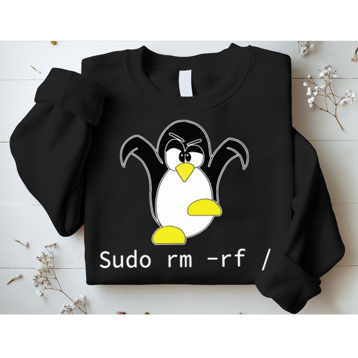 Tux Linux Penguin Sudo Rm Rf Programmer Developer Hacker Sweatshirt