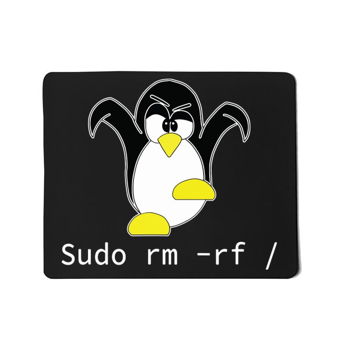 Tux Linux Penguin Sudo Rm Rf Programmer Developer Hacker Mousepad
