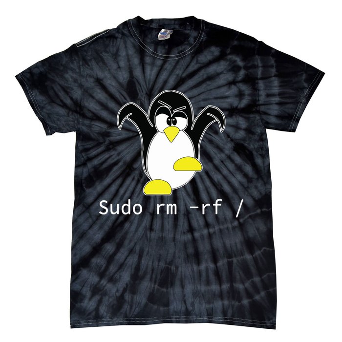 Tux Linux Penguin Sudo Rm Rf Programmer Developer Hacker Tie-Dye T-Shirt