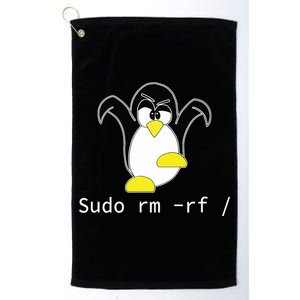 Tux Linux Penguin Sudo Rm Rf Programmer Developer Hacker Platinum Collection Golf Towel