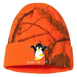 Tux Linux Penguin Sudo Rm Rf Programmer Developer Hacker Kati Licensed 12" Camo Beanie