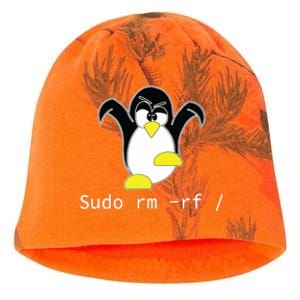 Tux Linux Penguin Sudo Rm Rf Programmer Developer Hacker Kati - Camo Knit Beanie