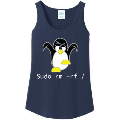 Tux Linux Penguin Sudo Rm Rf Programmer Developer Hacker Ladies Essential Tank