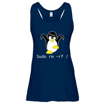 Tux Linux Penguin Sudo Rm Rf Programmer Developer Hacker Ladies Essential Flowy Tank