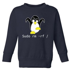 Tux Linux Penguin Sudo Rm Rf Programmer Developer Hacker Toddler Sweatshirt