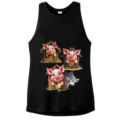 Three Little Pigs - Costume For   Adults Women Ladies PosiCharge Tri-Blend Wicking Tank