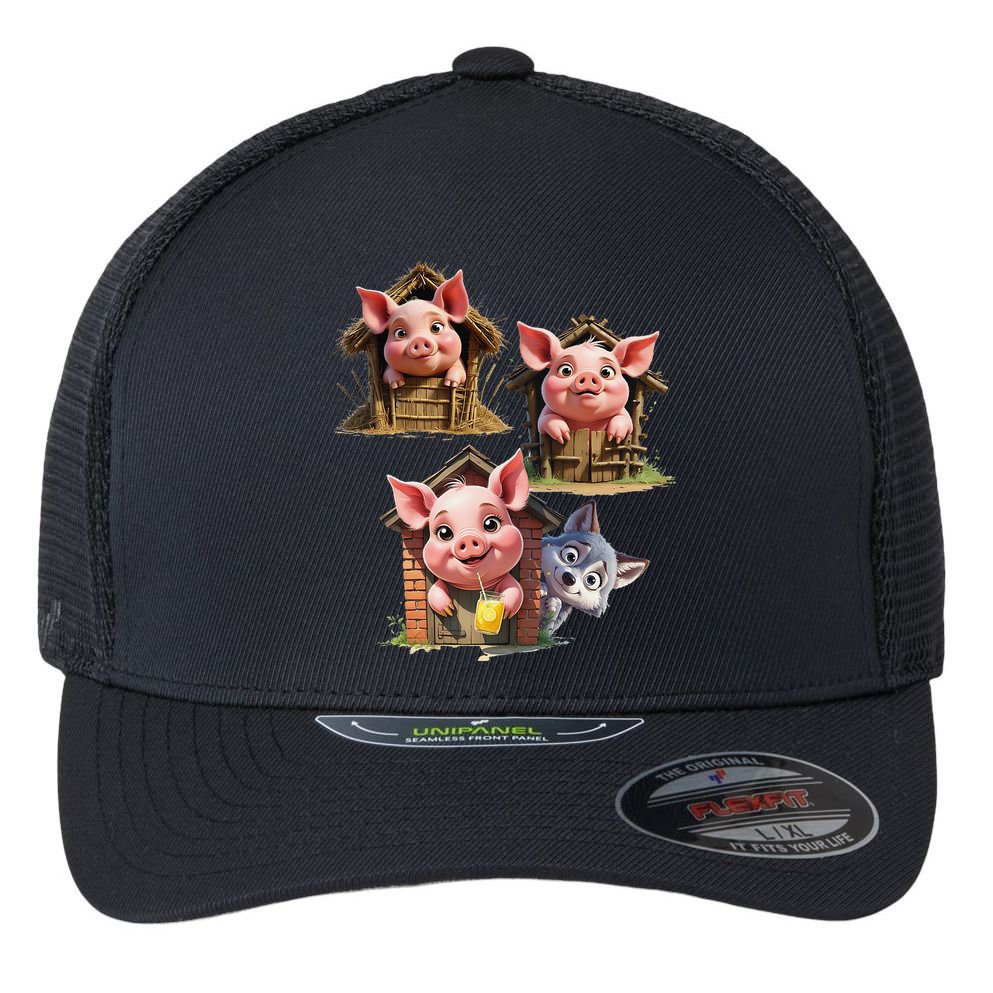 Three Little Pigs - Costume For   Adults Women Flexfit Unipanel Trucker Cap