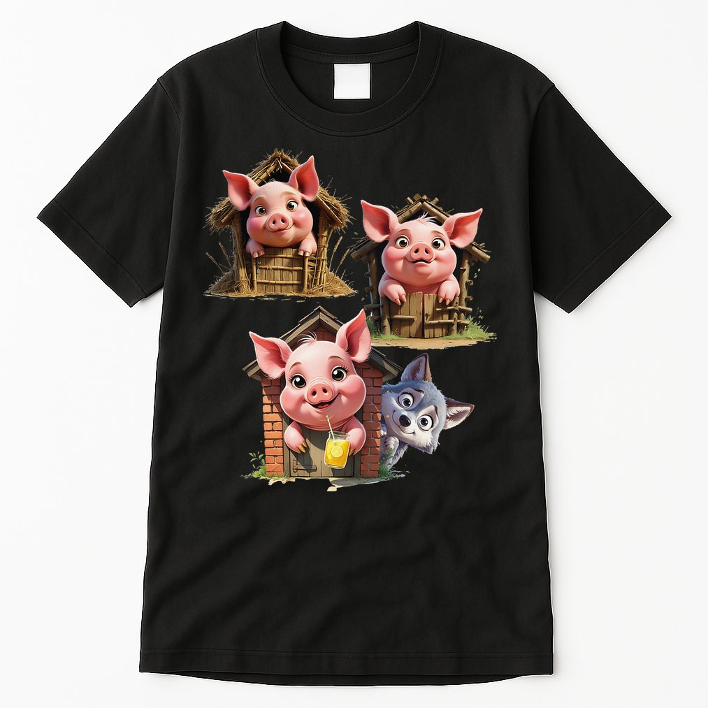 Three Little Pigs - Costume For   Adults Women Tall T-Shirt