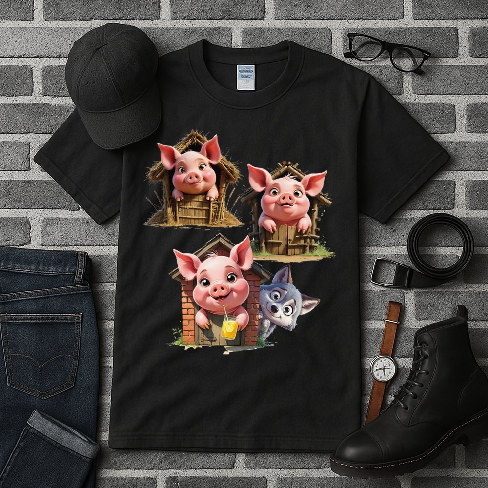 Three Little Pigs - Costume For   Adults Women Tall T-Shirt