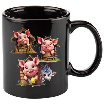 Three Little Pigs - Costume For   Adults Women 11oz C Handle Ceramic Mug