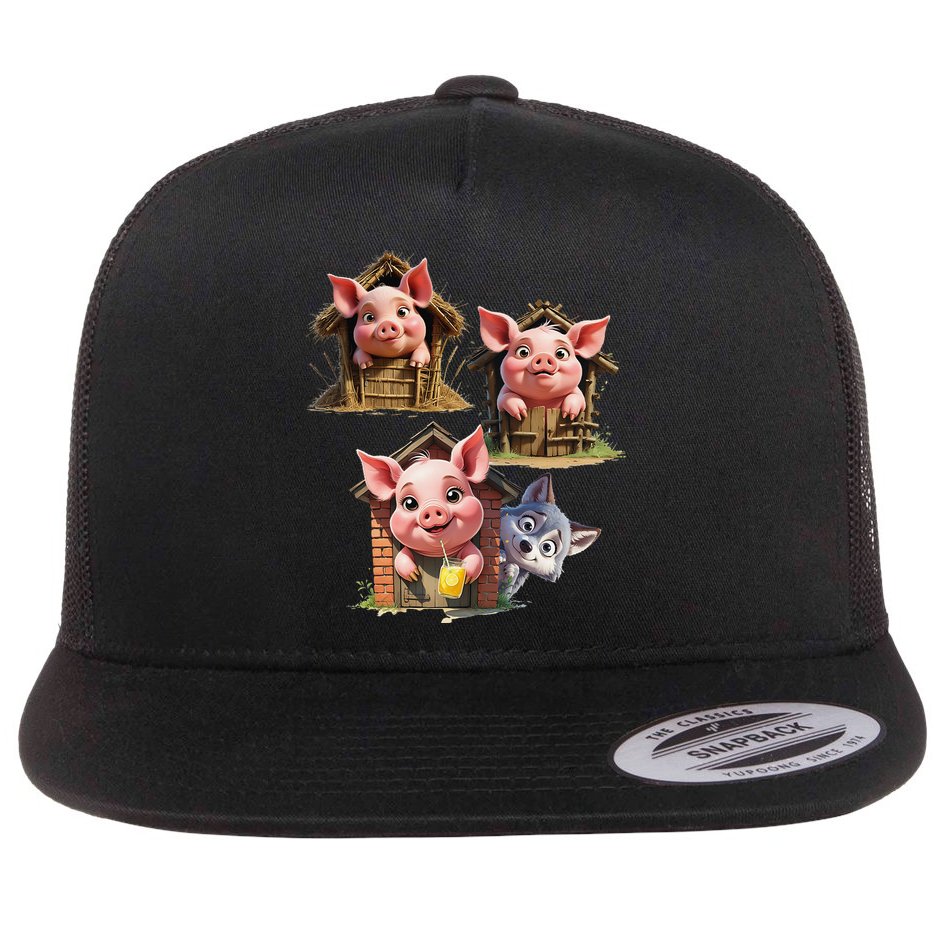 Three Little Pigs - Costume For   Adults Women Flat Bill Trucker Hat
