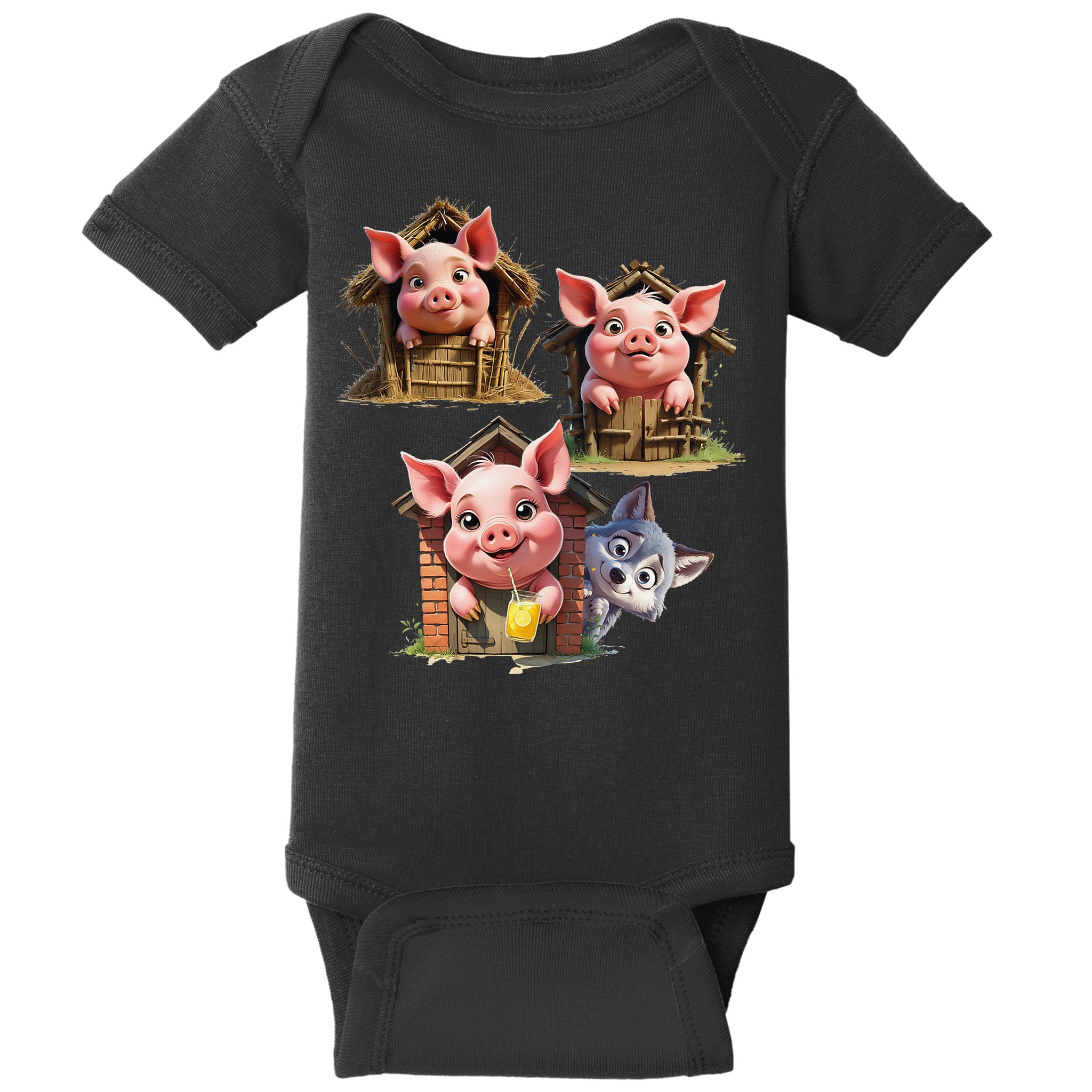 Three Little Pigs - Costume For   Adults Women Baby Bodysuit