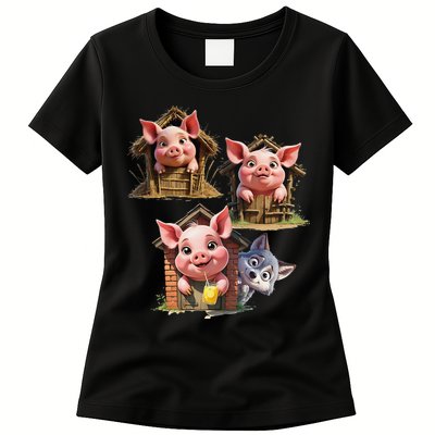 Three Little Pigs - Costume For   Adults Women Womens T-Shirt