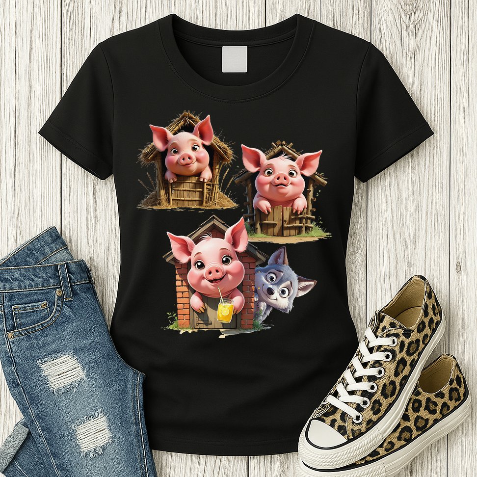 Three Little Pigs - Costume For   Adults Women Womens T-Shirt