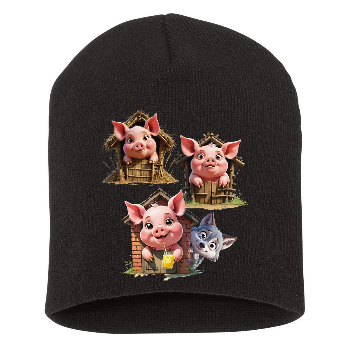 Three Little Pigs - Costume For   Adults Women Short Acrylic Beanie