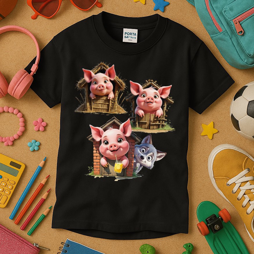 Three Little Pigs - Costume For   Adults Women Kids T-Shirt