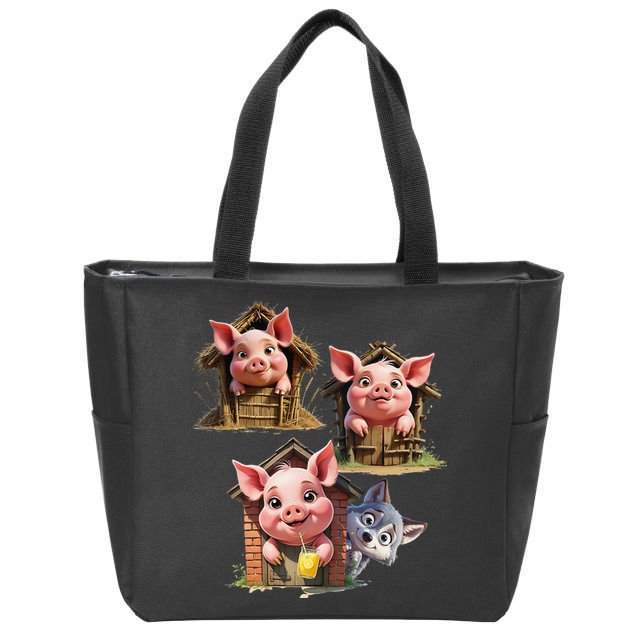 Three Little Pigs - Costume For   Adults Women Zip Tote Bag