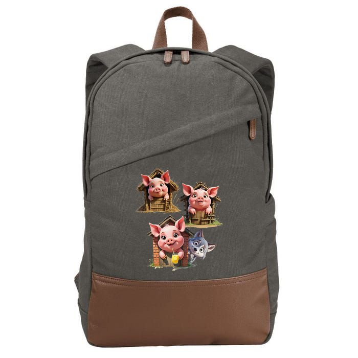 Three Little Pigs - Costume For   Adults Women Cotton Canvas Backpack
