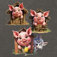 Three Little Pigs - Costume For   Adults Women Cotton Canvas Backpack