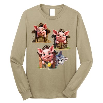 Three Little Pigs - Costume For   Adults Women Long Sleeve Shirt