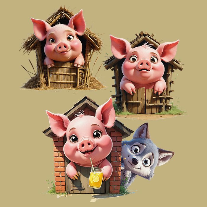 Three Little Pigs - Costume For   Adults Women T-Shirt